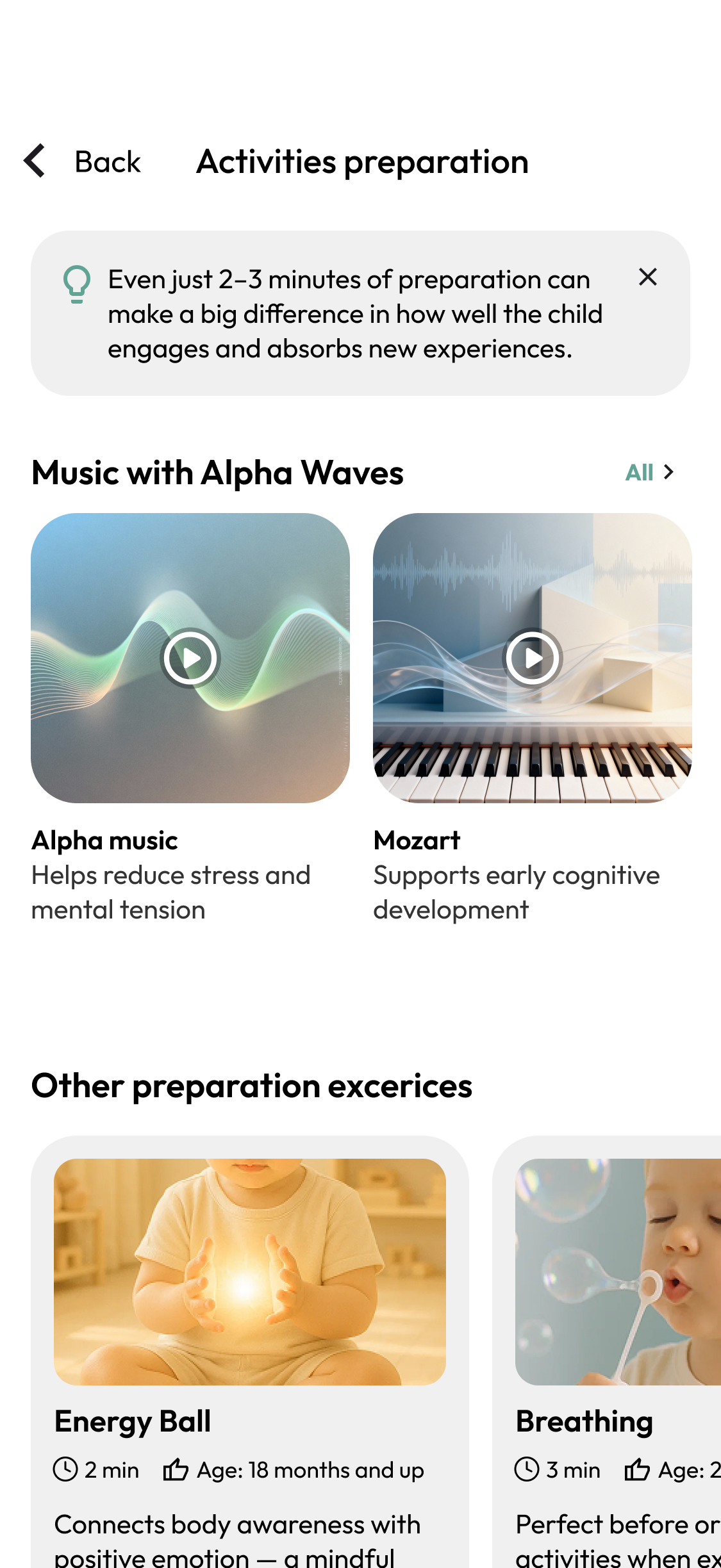 Activities preparation